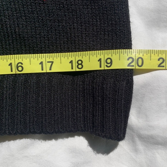 Christmas Tree Sweater L Karen Scott Petite Black Green Rhinestone Top Pullover - Picture 10 of 14